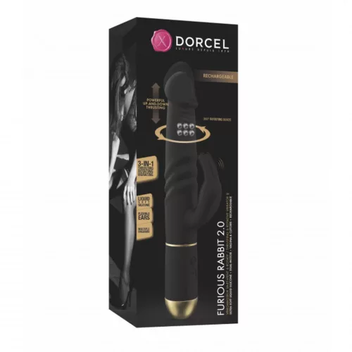 Dorcel Vibrátor Rezgő fej, 7 mód, USB töltés 27 cm fekete-arany