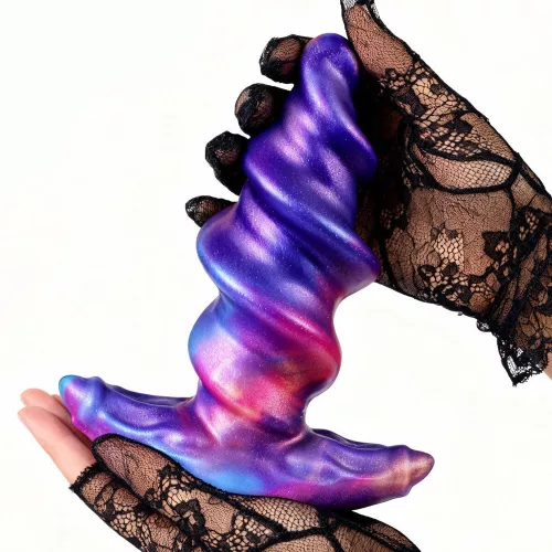 Anál plug Spirálos textúrával 9 cm szilikon fekete XS méret