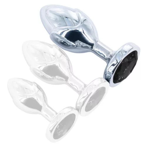 Flowersex Anál plug Alumínium sima felület 9 cm fekete alap