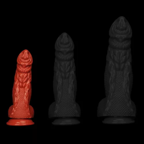Seamons Dildó Texturált felületű tapadószájas 16 cm PVC fekete
