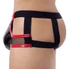 Sexy Black Hollband férfi jockstrap fényes vinil hatású fekete M-XXL méretben