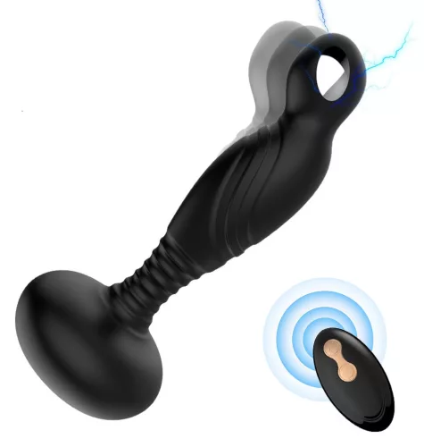 O Shock Anál plug USB töltésű, 10 rezgés- és 3 elektro mód 10,5 cm fekete