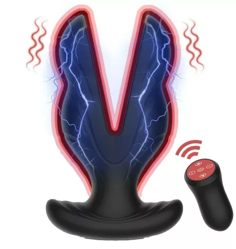 Elektro Anchor Vibes Rezgő és elektro stimuláló anál plug 9x6,5 cm szilikon távirányítós