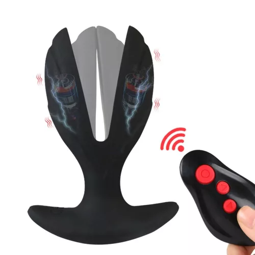 Electro Anchor Anál plug Rezgő és elektro stimuláció 9x7 cm fekete szilikon