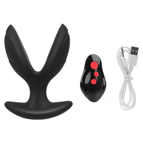 Electro Anchor Anál plug Rezgő és elektro stimuláció 9x7 cm fekete szilikon