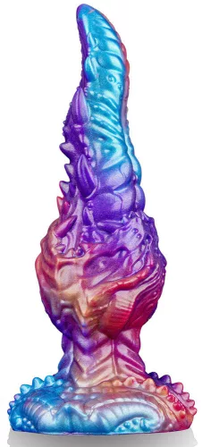 Anál plug Bordázott, hajlított Szívó alappal 17 cm szilikon