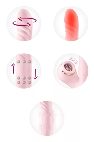 Yoba Vibrátor Rabbit 5 az 1-ben Forgó, tapping, melegíthető porrózsaszín