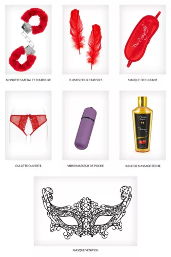 Concorde Pro Vibrátor Mini kompaktus 6 cm piros BDSM szett 30 ml masszázsolaj