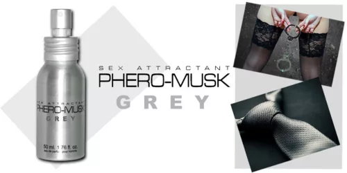 Phero Musk Feromon parfüm férfiaknak 50 ml szürke