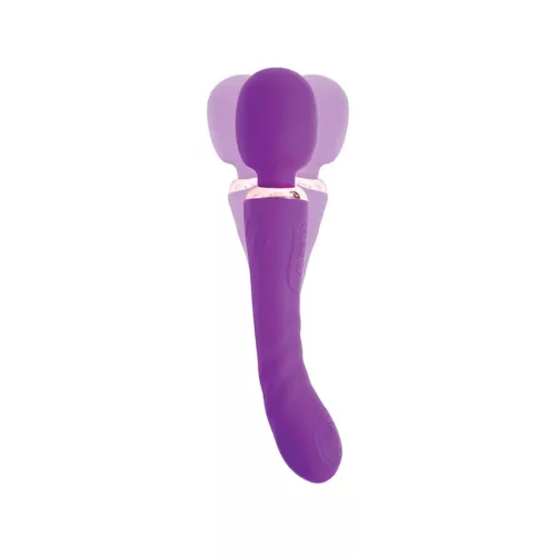 Vibrátor kétszeres rezgés, 12 mód, USB töltés 24 cm lila szilikon