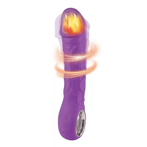 Vibrátor Rezgő 10 mód, Melegíthető 22 cm lila