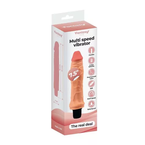 The Real Deal vibrátor többsebességes, csendes 19 cm fekete