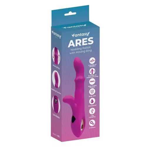 Ares vibrátor thrusting, 8 mód, 23 cm fekete