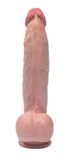 Fantasy Toys Dildó Realisztikus, Rugalmas, Nyéllel 25 cm Fekete