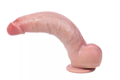 Fantasy Toys Dildó Realisztikus, Rugalmas, Nyéllel 25 cm Fekete