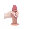 Szilikon dildó mozgatható fitymával 18 cm realisztikus fekete