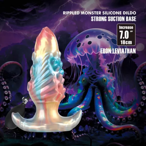Ebon Leviathan Anál plug Felfújható, Texturált 18 cm ezüstös