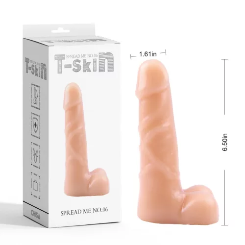 T-Skin Dildó Realisztikus anyag, élethű részletek, rugalmas érzés