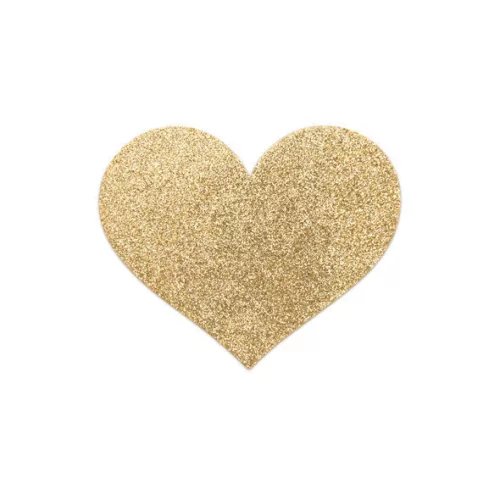 BIJOUX - Indiscrets Flash Golden Heart – érzéki mellbimbó takarók
