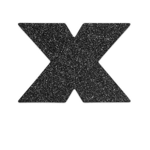 Bijoux Indiscrets Flash Cross – fekete mellbimbó takarók