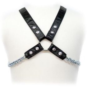Bőr testpánt – láncos harness II.