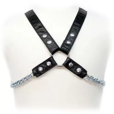 Bőr testpánt – láncos harness II.
