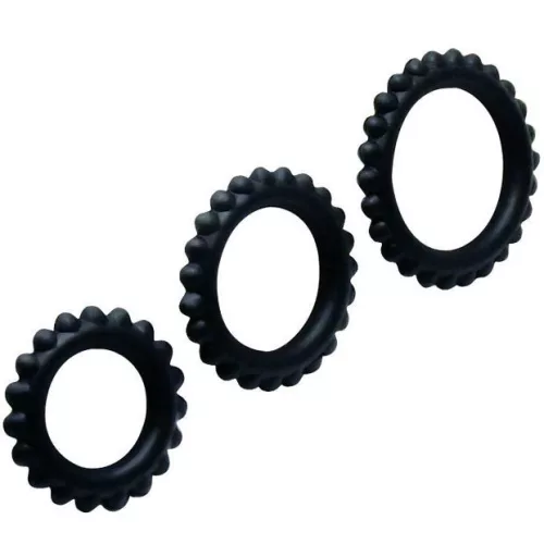 BAILE Titan szett – 3 db prémium péniszgyűrű fekete