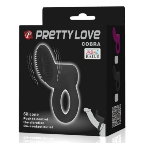 PRETTY LOVE – prémium vibrátor gyűrű fekete színben