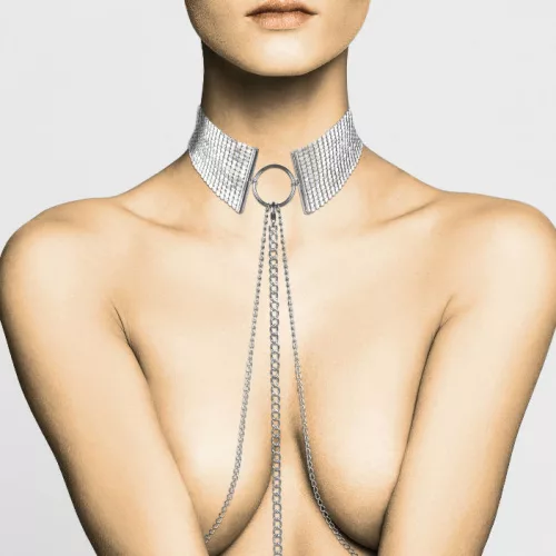 BIJOUX - stílusos ezüst fém nyaklánc érzéki eleganciáért