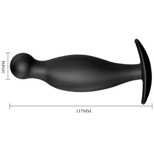 Pretty Love – prémium szilikon anális dugó, 11,7 cm, fekete