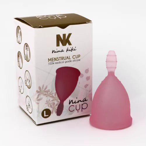 Nina Kikí – prémium menstruációs bögre, rózsaszín L méret