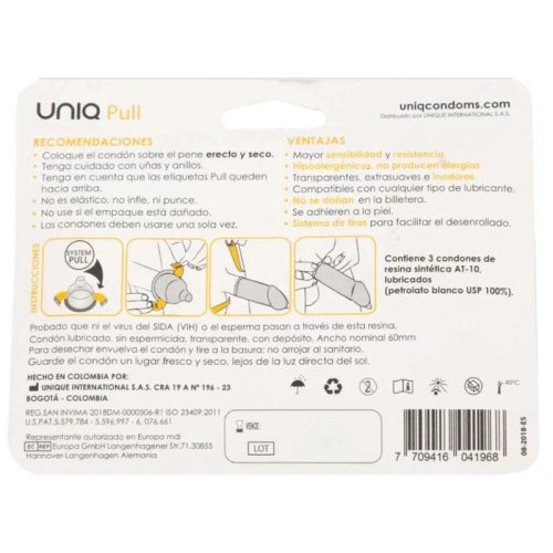 UNIQ – latexmentes óvszer csíkokkal, 3 db-os kiszerelés