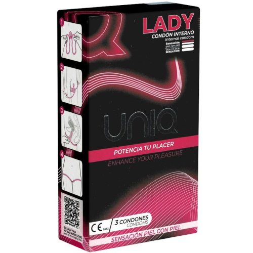 UNIQ – latexmentes női óvszer harisnyatartóval, 3 db