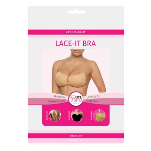 BYE-BRA – csipkés push-up melltartó Fekete C-kupás