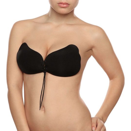 BYE-BRA – csipkés push-up melltartó F fekete színben
