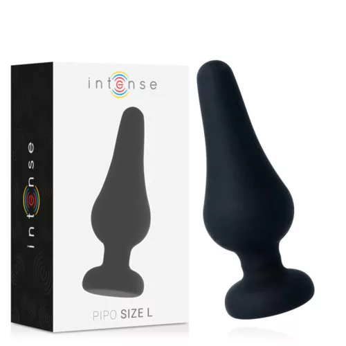 INTENSE – prémium anális dugó fekete szilikon, 13 cm