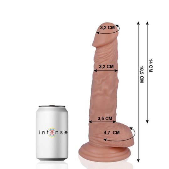 MR INTENSE - 18.5 cm élethű dildó, 3.2 cm átmérővel