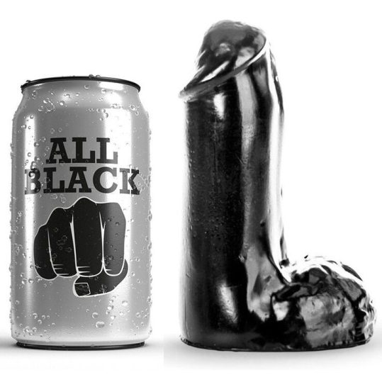 ALL BLACK - 13 cm-es élethű dildó