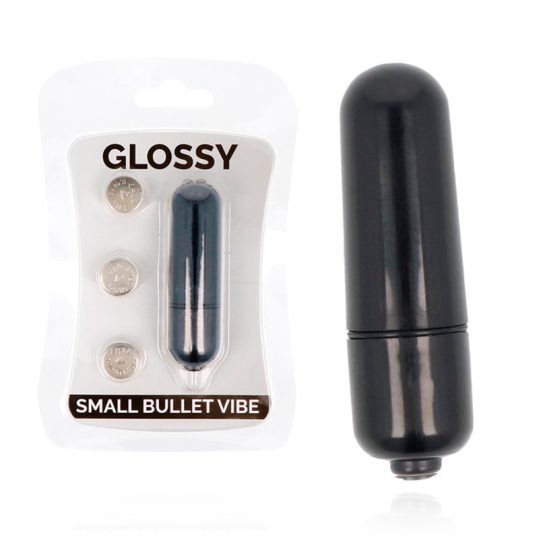 GLOSSY – kis prémium vibráló izgató fekete színben