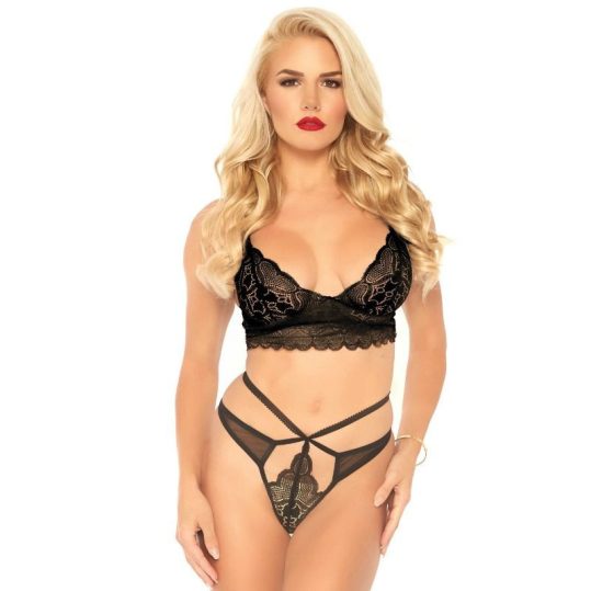 Leg Avenue – szexi pántos alsó garnitúra S/M