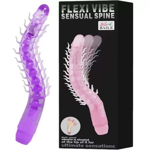 BAILE Flexi Vibe – hajlékony vibráló dildó, lilás 23,5 cm