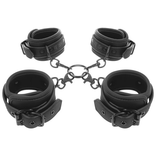 FETISH SUBMISSIVE – bőrkezes kézi-és bokakötöző szett