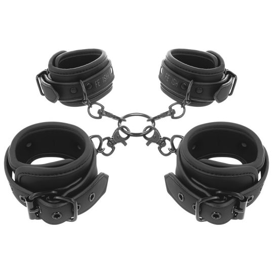 FETISH SUBMISSIVE – bőrkezes kézi-és bokakötöző szett