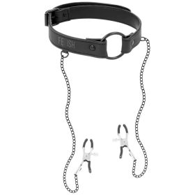 FETISH SUBMISSIVE – gags gyűrű és mellbimbócsipesz