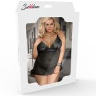 SUBBLIME - Pompás virágos csipkés babydoll vörös S/M
