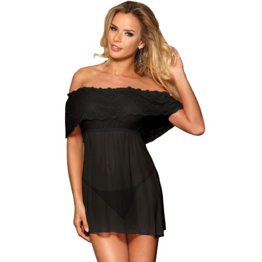SUBBLIME – elegáns fekete rövidruha + tanga S/M