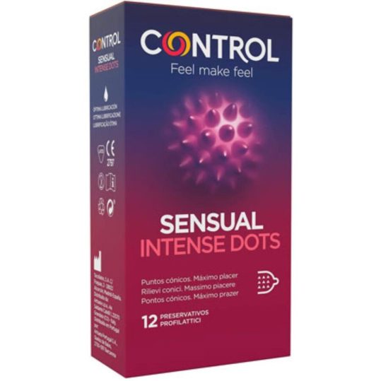 CONTROL - tüskeformájú óvszer, 12 db prémium élvezetért