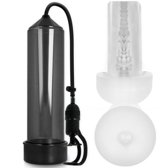 PUMP ADDICTED RX5 – fekete maszturbátor kiegészítővel