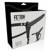 Fetish – fekete szilikon vibrátor prémium hám 15 cm