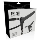 Fetish – fekete szilikon vibrátor prémium hám 15 cm